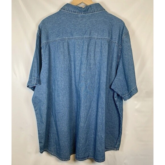 Warner Bro Looney-Tunes 1998 Chambray Embroidered Denim Button Up Shirt 26W/28W - Picture 9 of 9